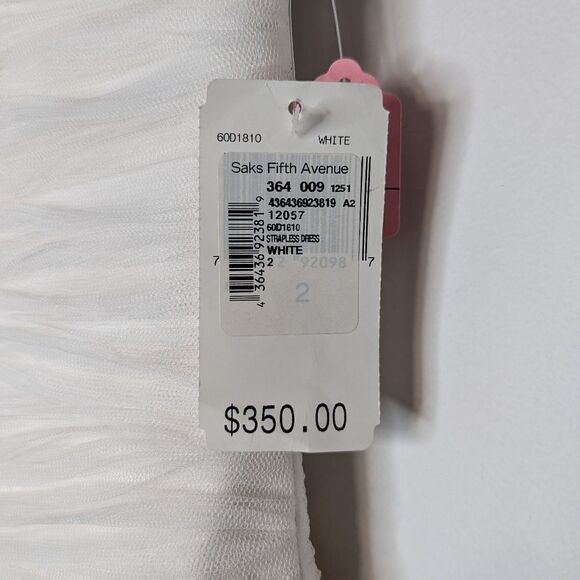 NWT Phoebe Couture Strapless Tiered Rushed Mini Formal Dress White Champagne 2 - Picture 7 of 8